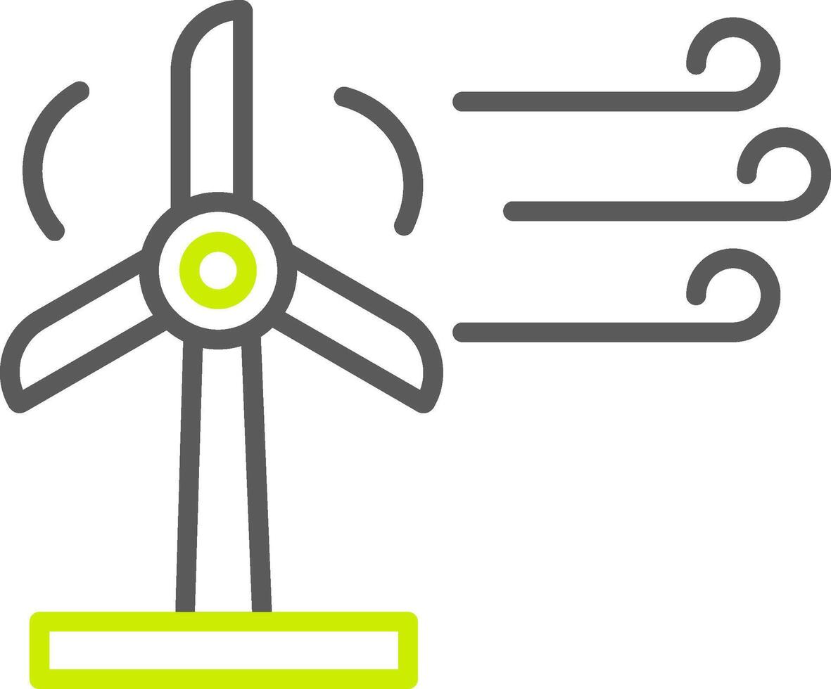 Wind Energy Line Two Color Icon vector