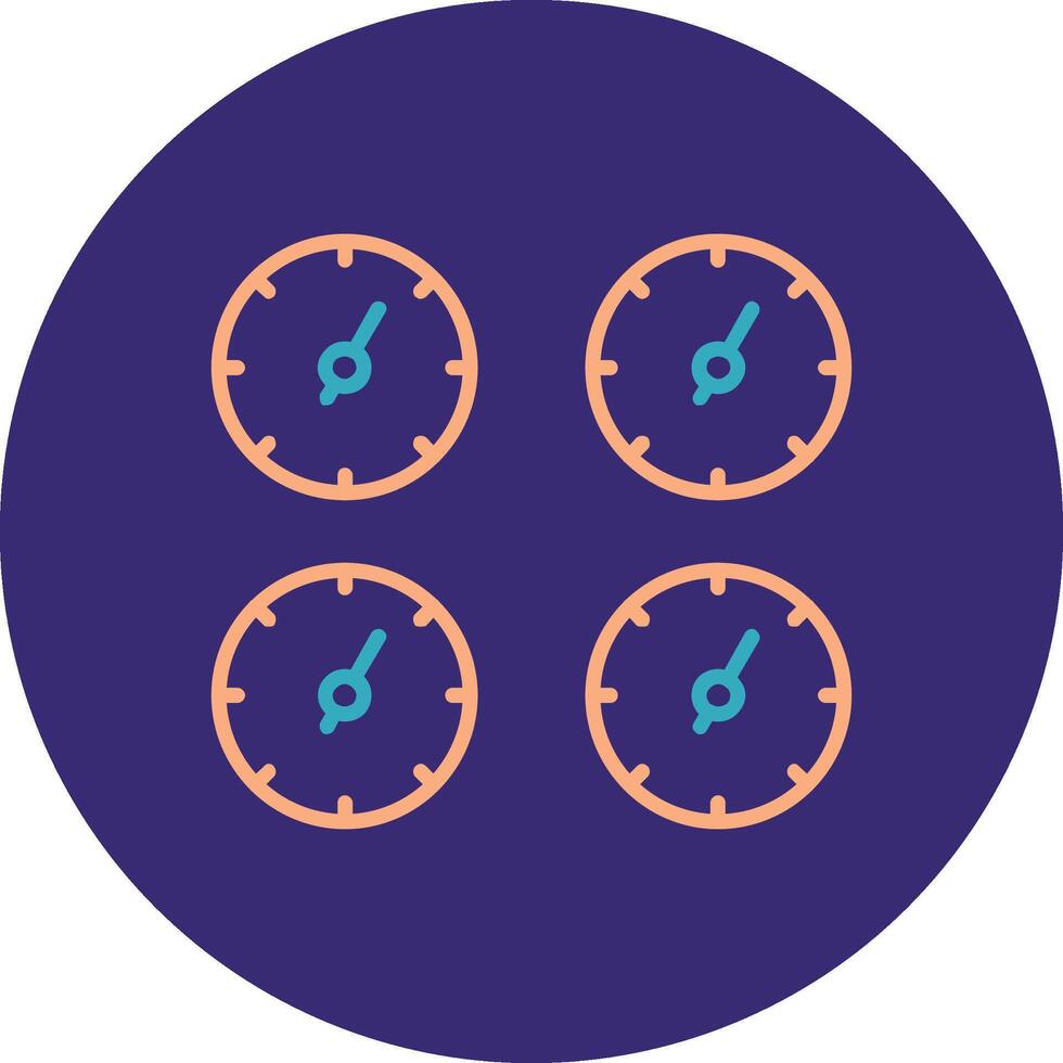 Dial Line Two Color Circle Icon vector