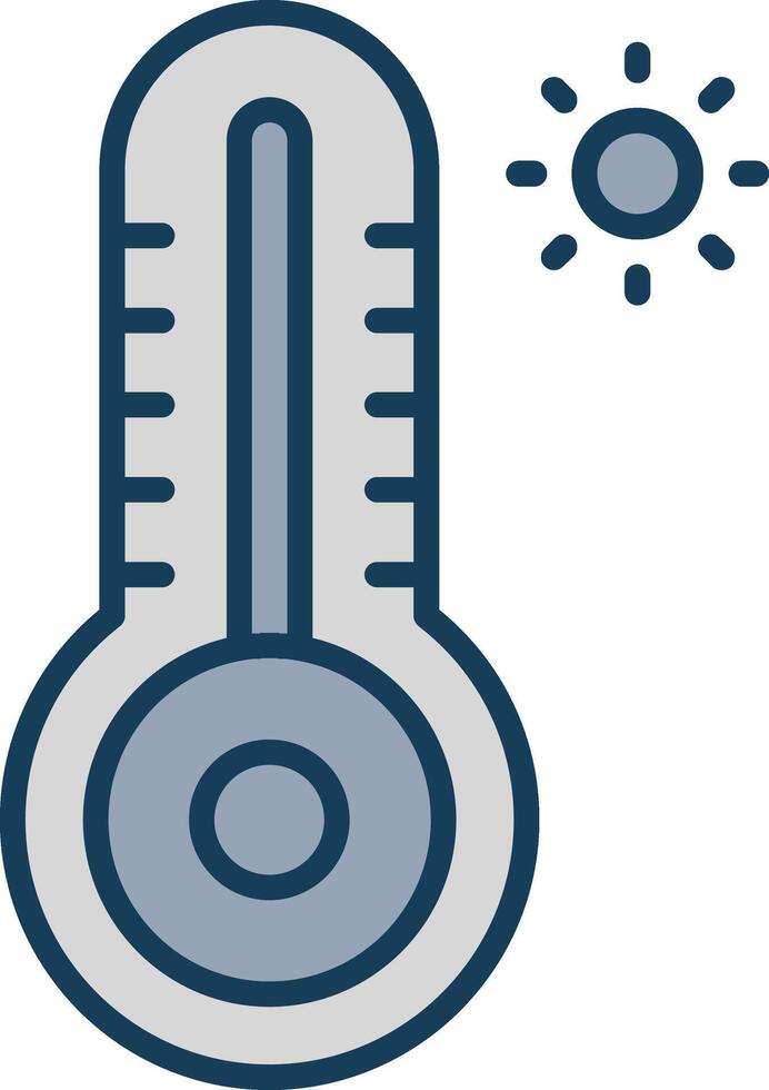 termómetro línea lleno gris icono vector