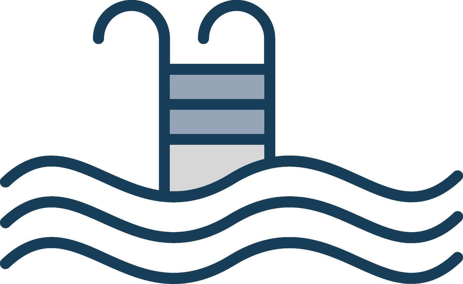 Swimming Pool Line Filled Grey Icon vector