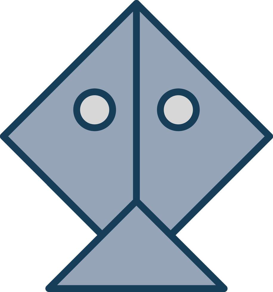 Kite Line Filled Grey Icon vector