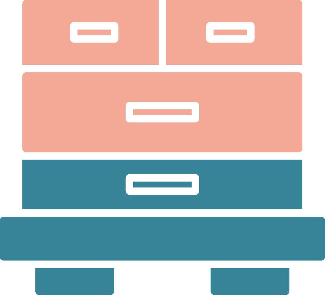 Drawers Glyph Two Color Icon vector