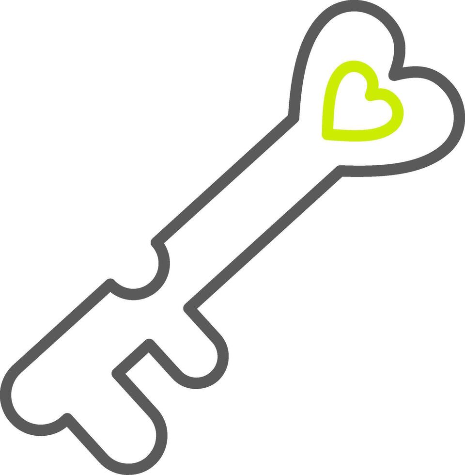 Love Key Line Two Color Icon vector