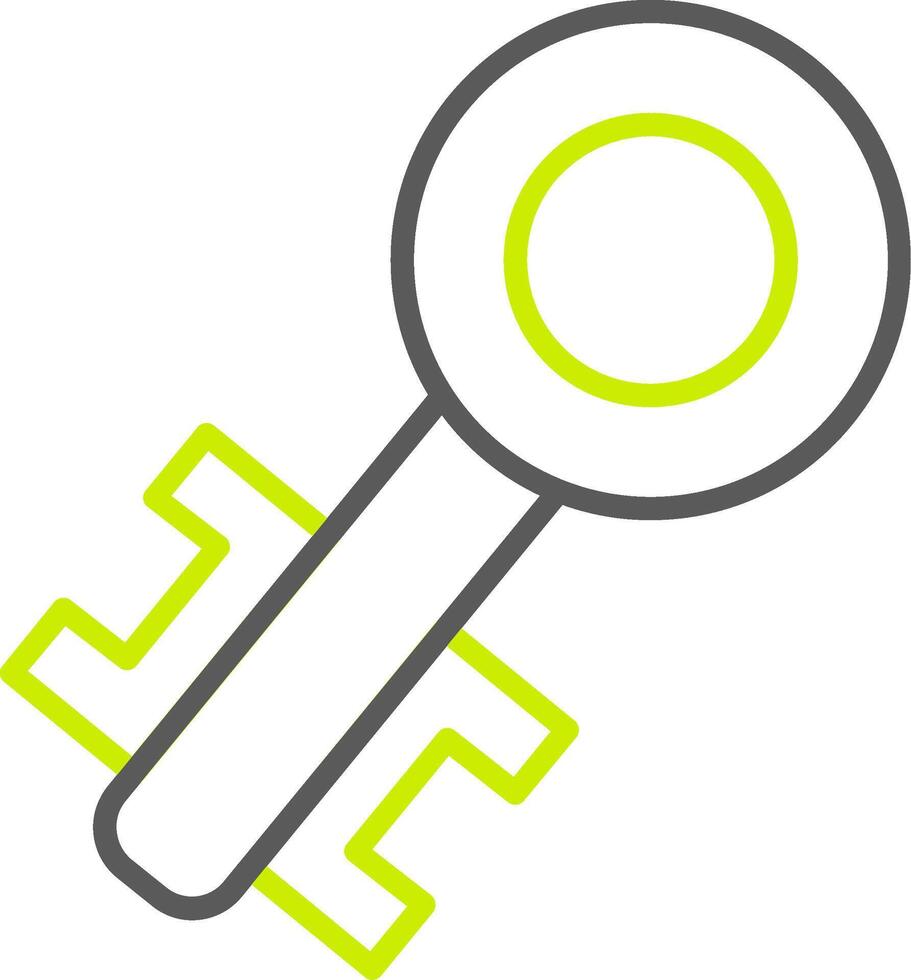 Old Key Line Two Color Icon vector