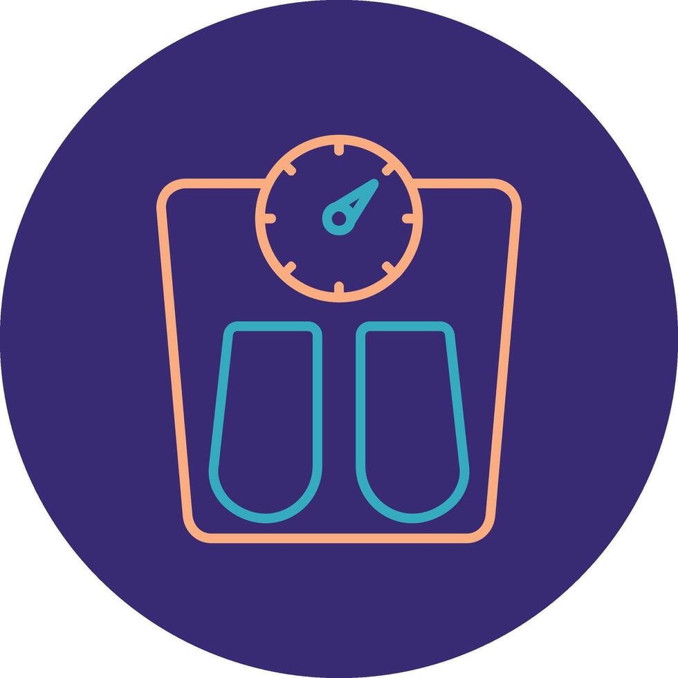 Scales Line Two Color Circle Icon vector