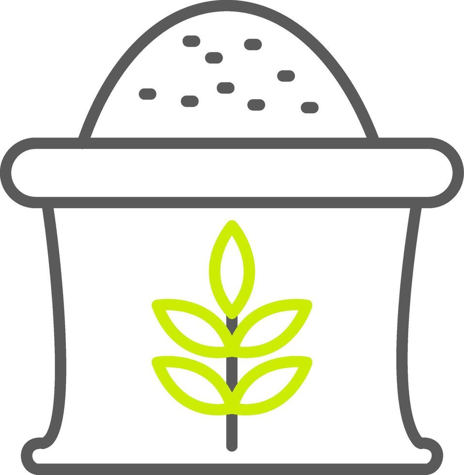 Wheat Sack Line Two Color Icon vector