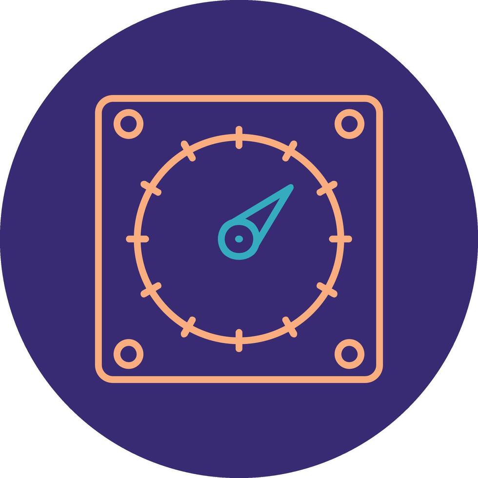 Timer Line Two Color Circle Icon vector