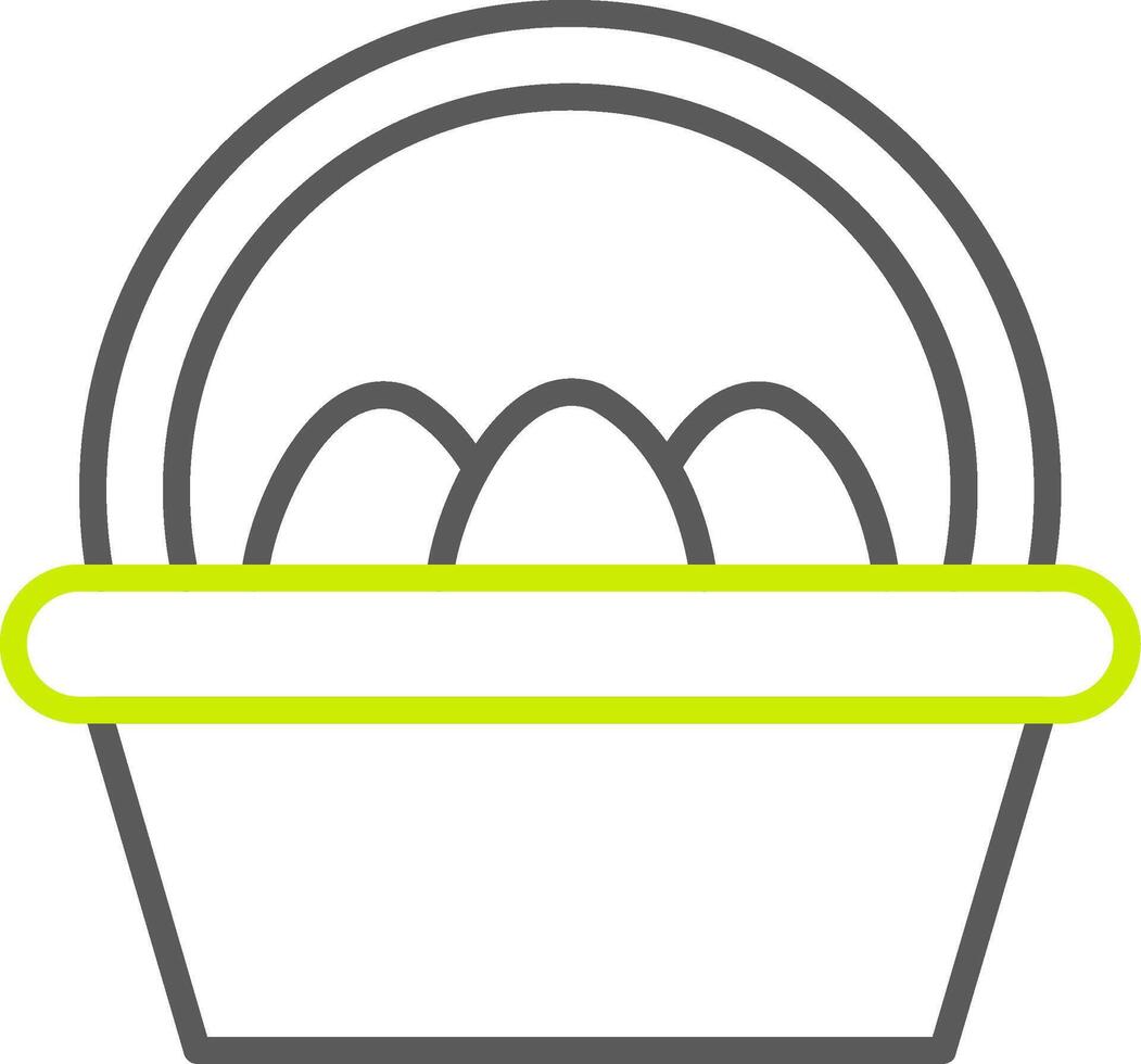 huevos cesta línea dos color icono vector