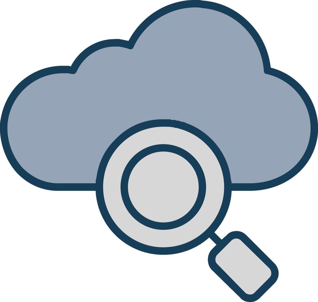 Cloud Line Filled Grey Icon vector