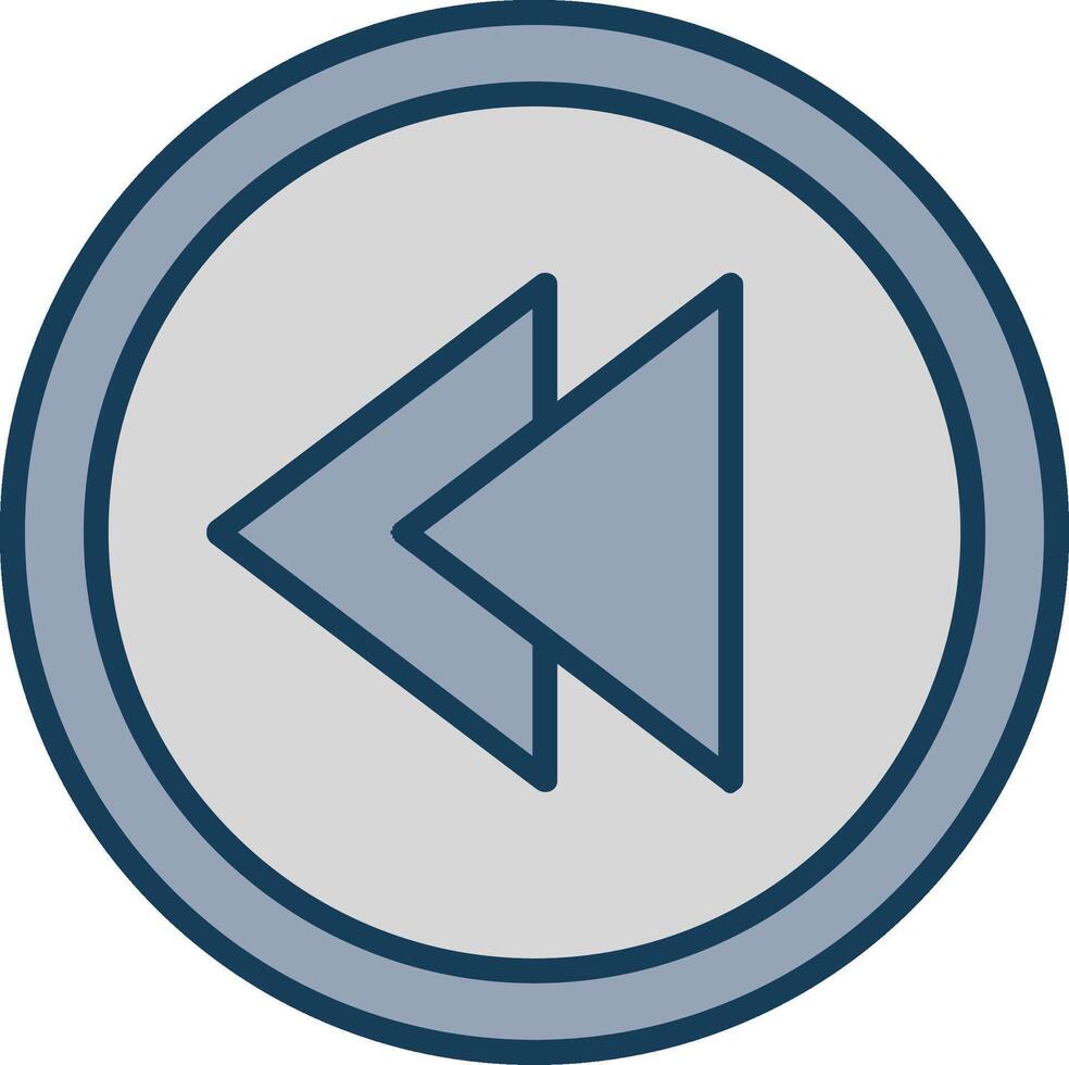 Backward Line Filled Grey Icon vector