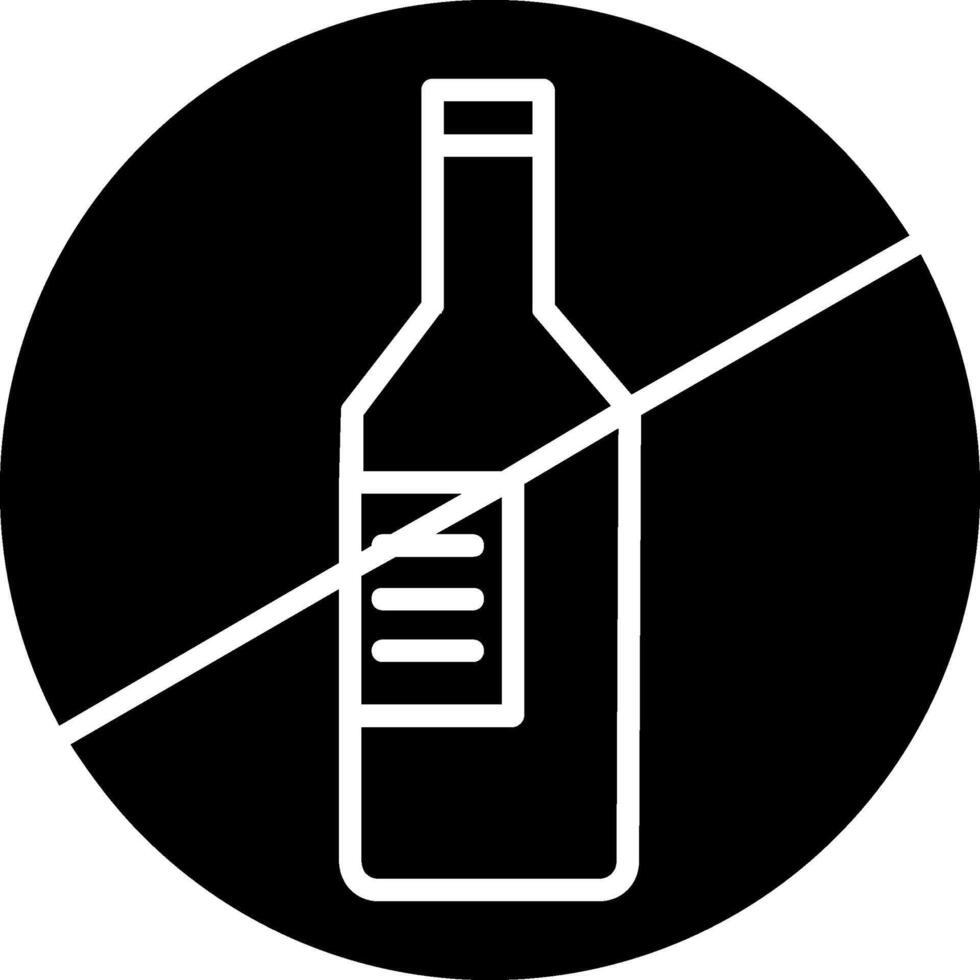 sin alcohol glifo icono de dos colores vector