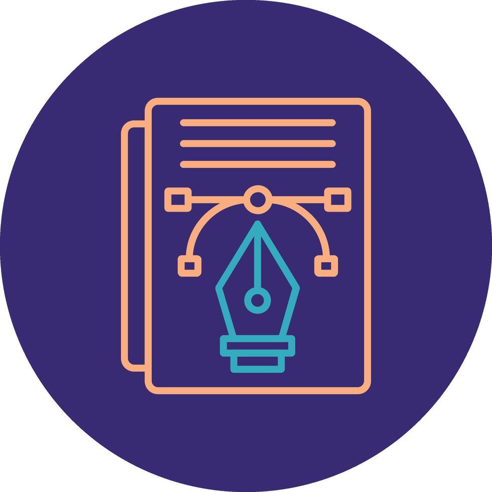 Line Two Color Circle Icon vector