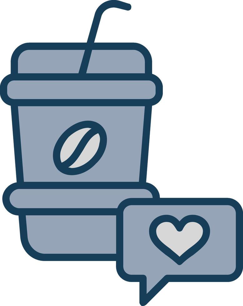 Heart Line Filled Grey Icon vector