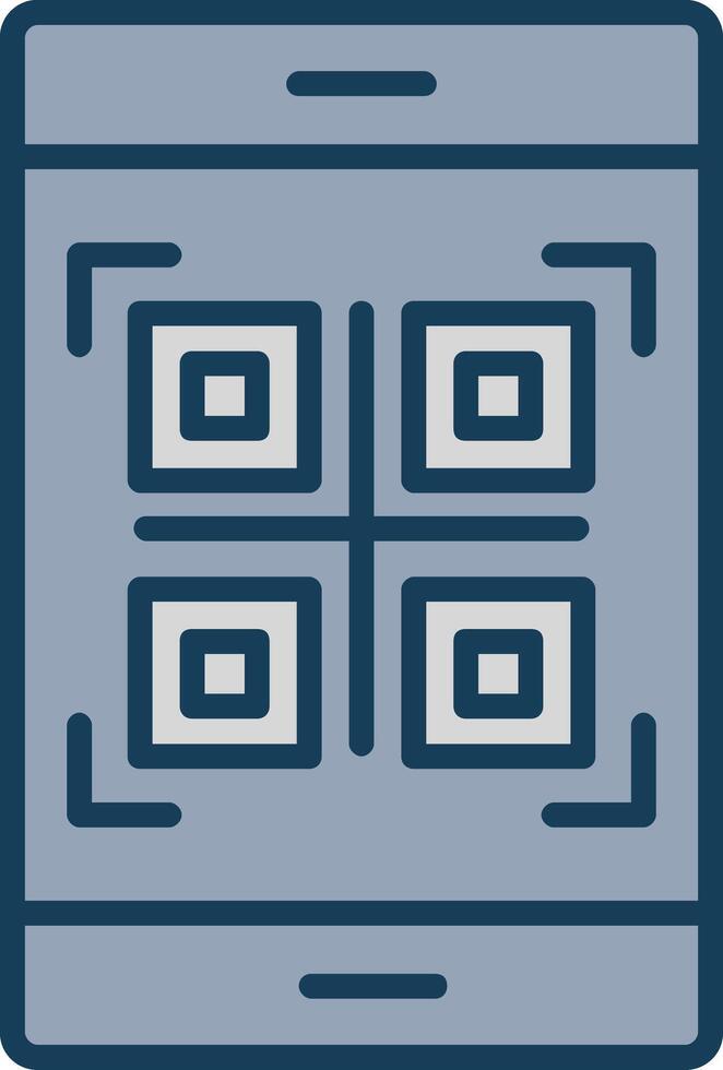 Qr Code Line Filled Grey Icon vector