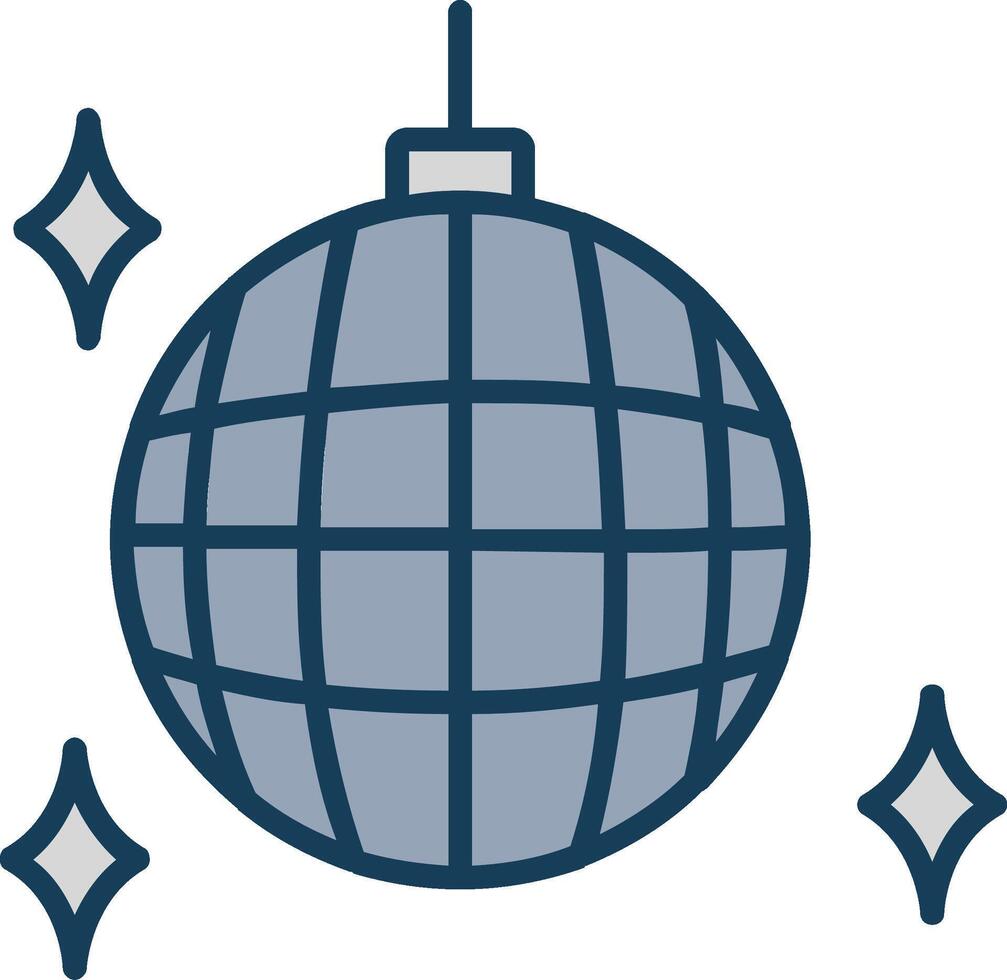 Party Ball Line Filled Grey Icon vector