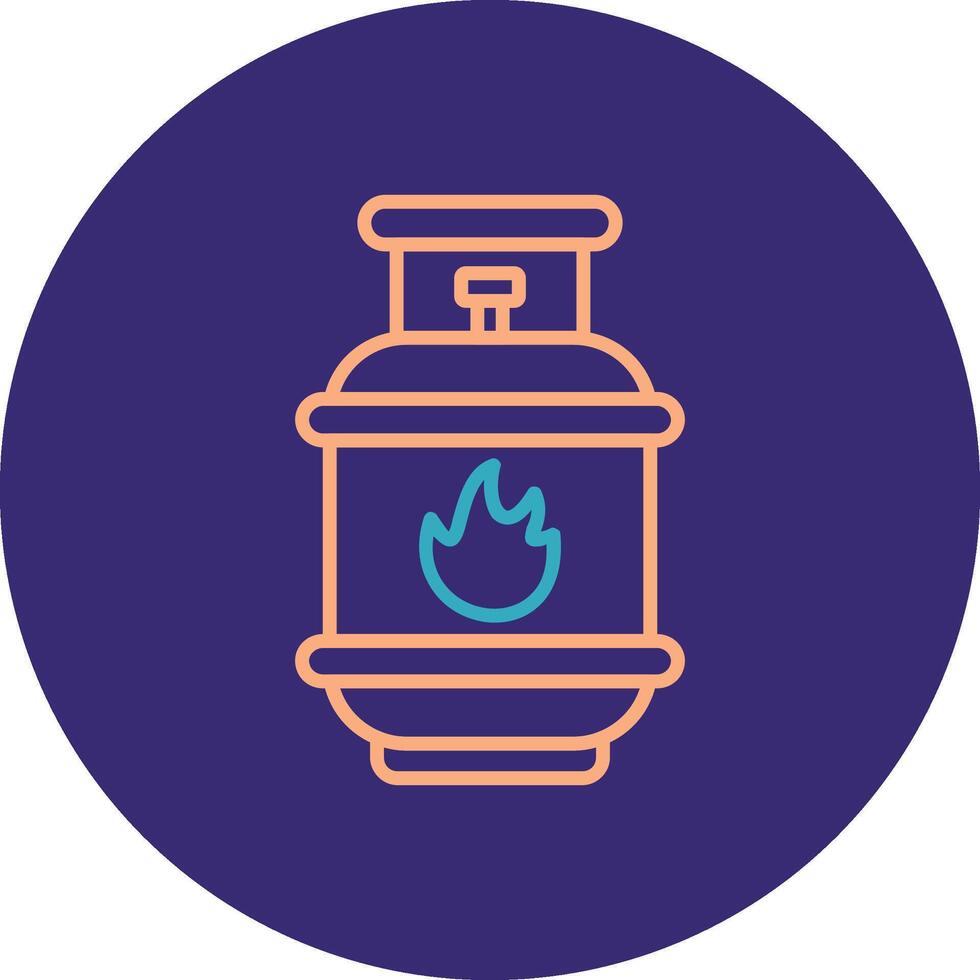 Gas Line Two Color Circle Icon vector