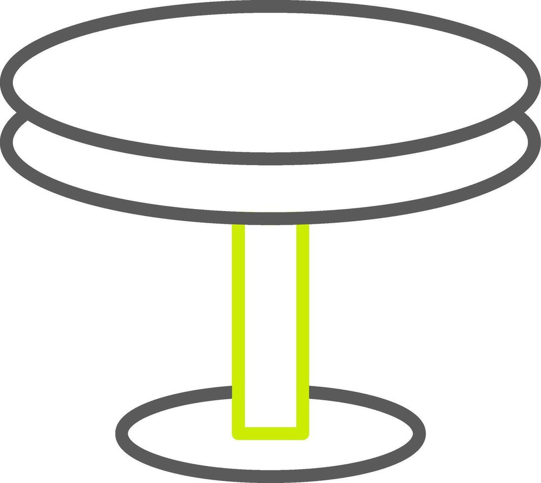 redondo mesa línea dos color icono vector