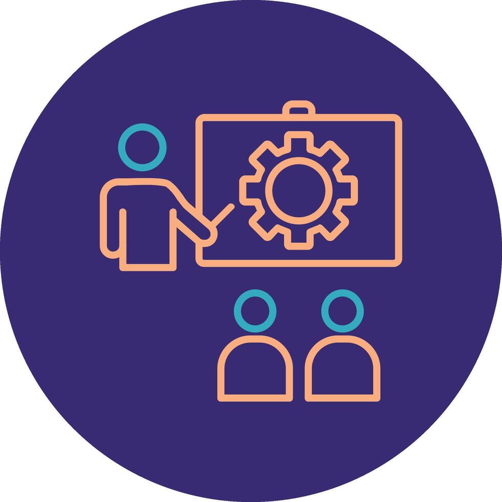 Training Line Two Color Circle Icon vector