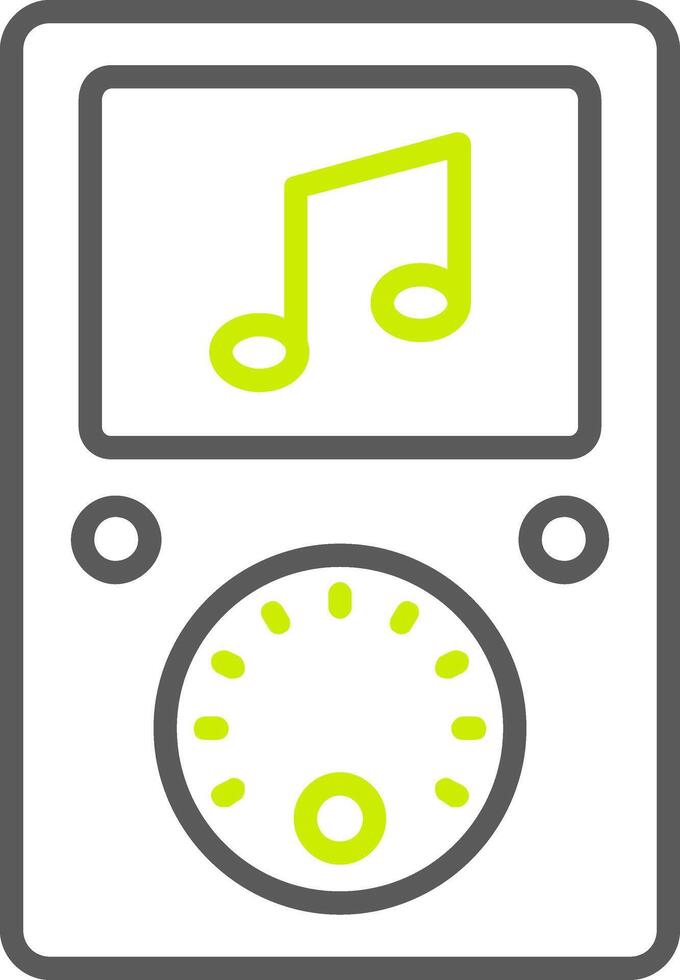 icono de dos colores de la línea del reproductor de música vector