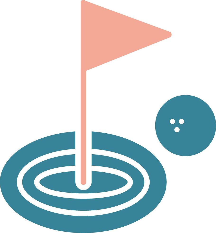 icono de dos colores de glifo de golf vector