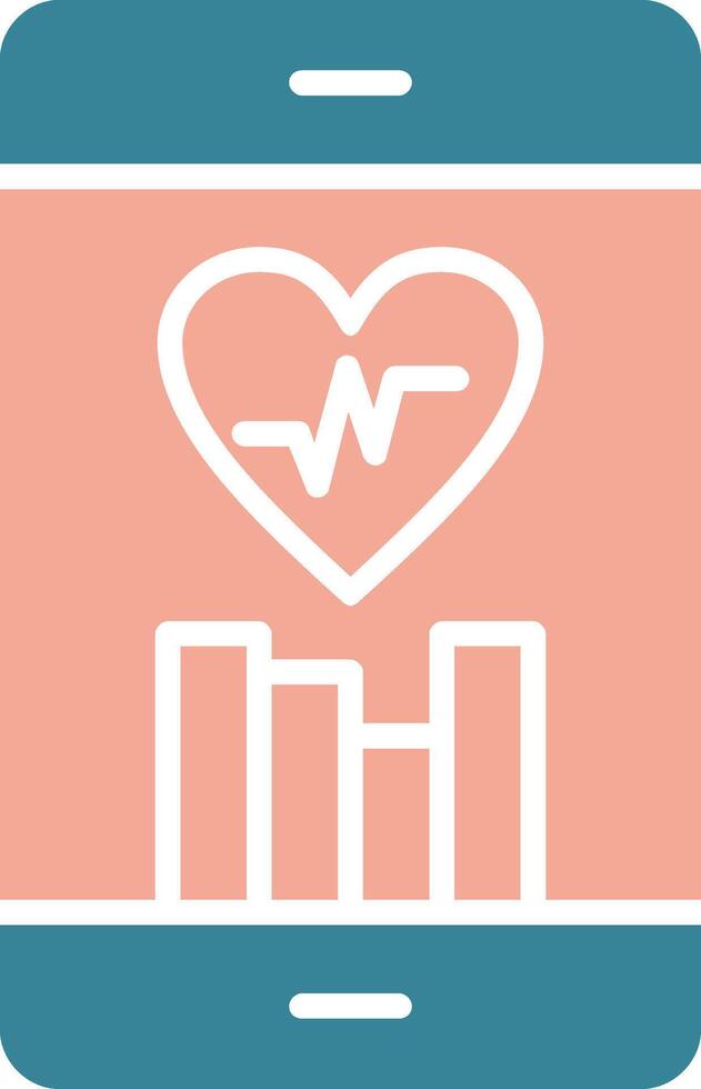 Fitness App Glyph Two Color Icon vector