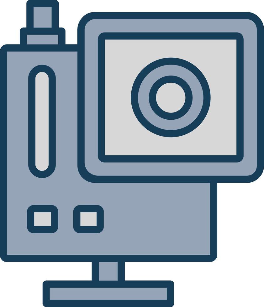 Gopro Line Filled Grey Icon vector