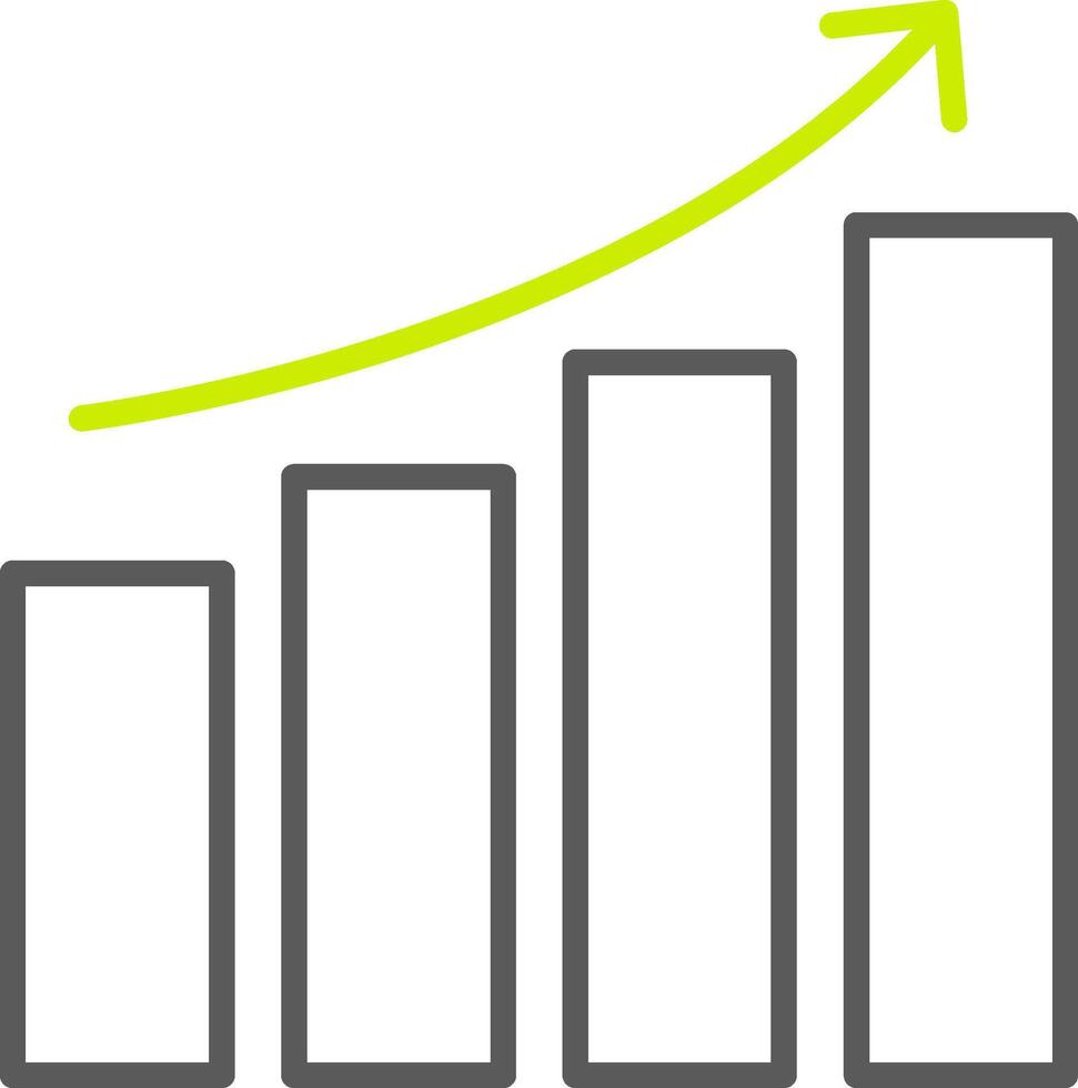 datos analítica línea dos color icono vector