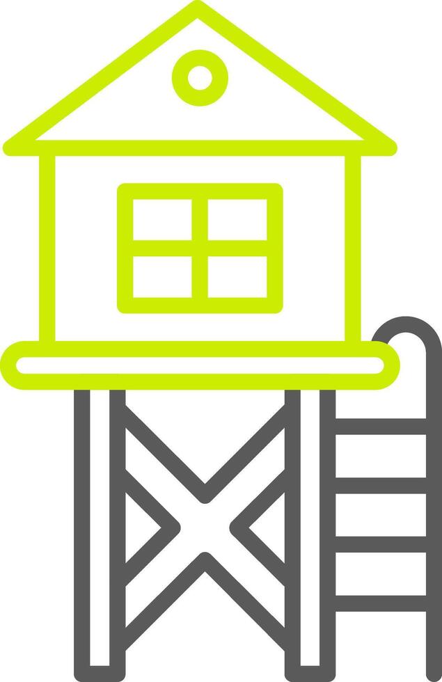 Lifeguard Tower Line Two Color Icon vector