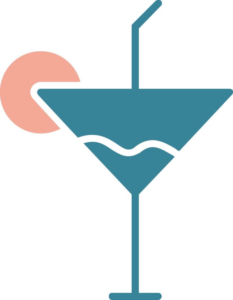 Cocktail Glyph Two Color Icon vector