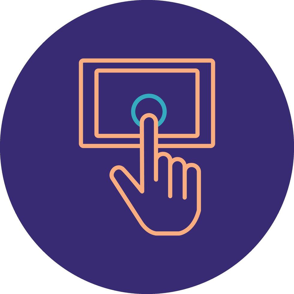 Tablet Line Two Color Circle Icon vector