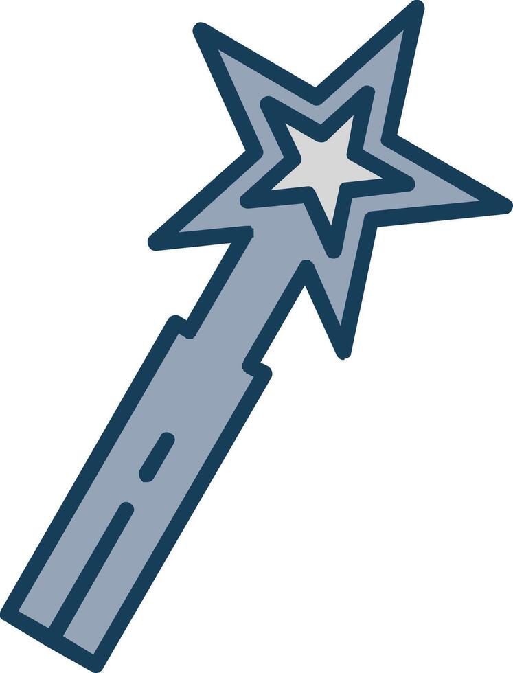 Magic Wand Line Filled Grey Icon vector