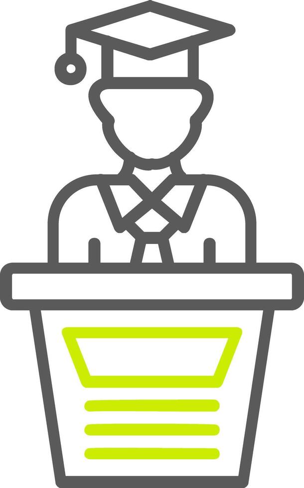 Graduation Line Two Color Icon vector