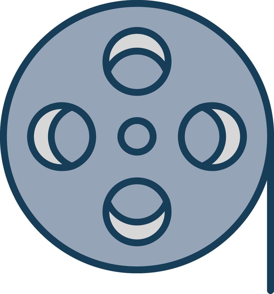 Film Reel Line Filled Grey Icon vector