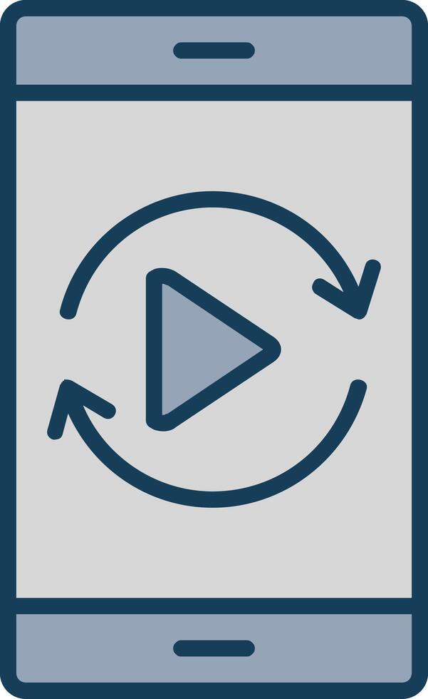 Sync Line Filled Grey Icon vector