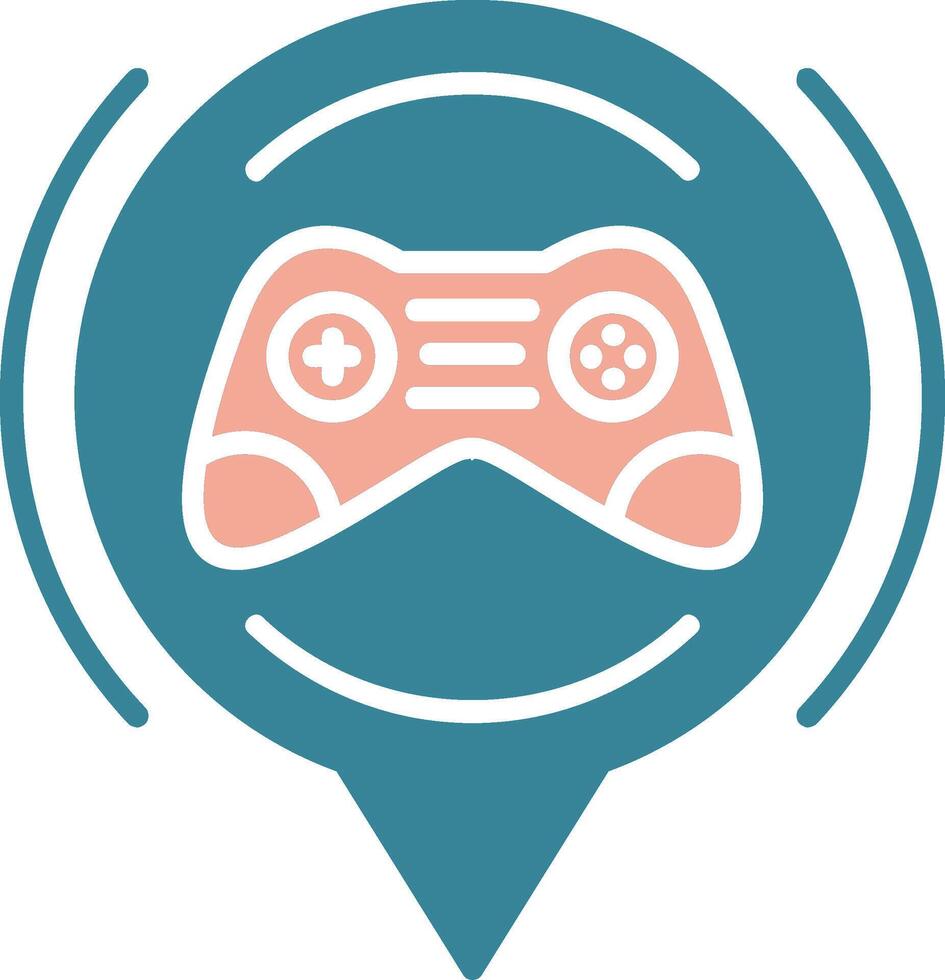 Gamer Glyph Two Color Icon vector