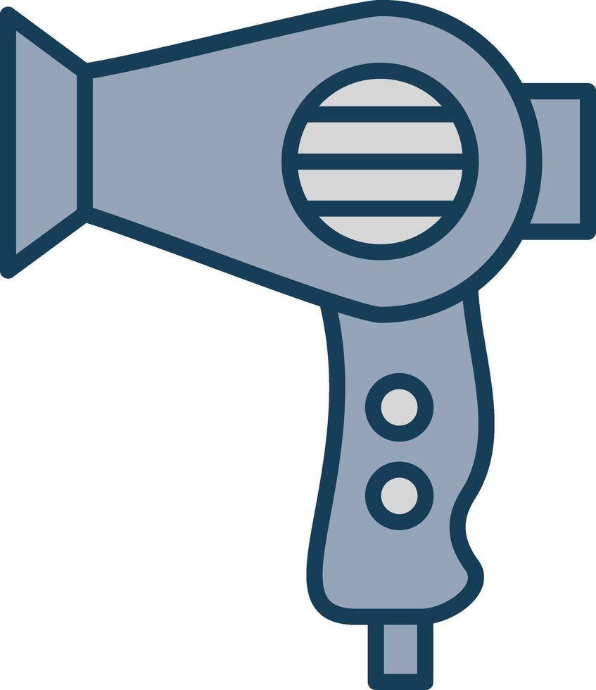 Hair Dryer Line Filled Grey Icon vector
