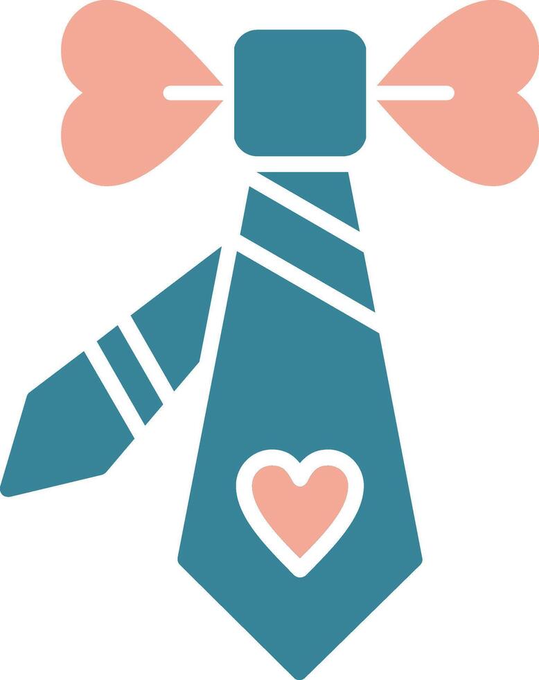 Tie Glyph Two Color Icon vector