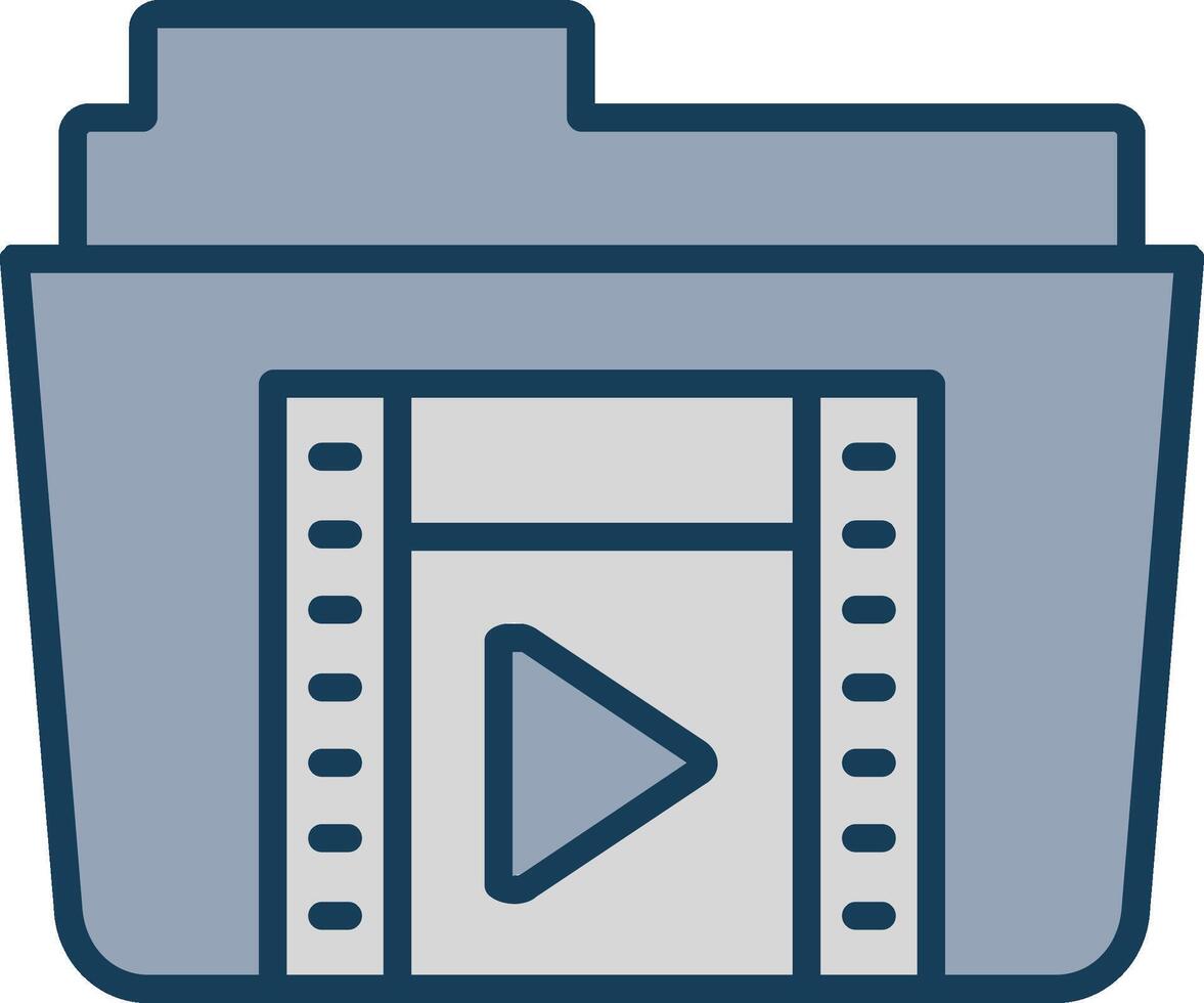 Footage Line Filled Grey Icon vector