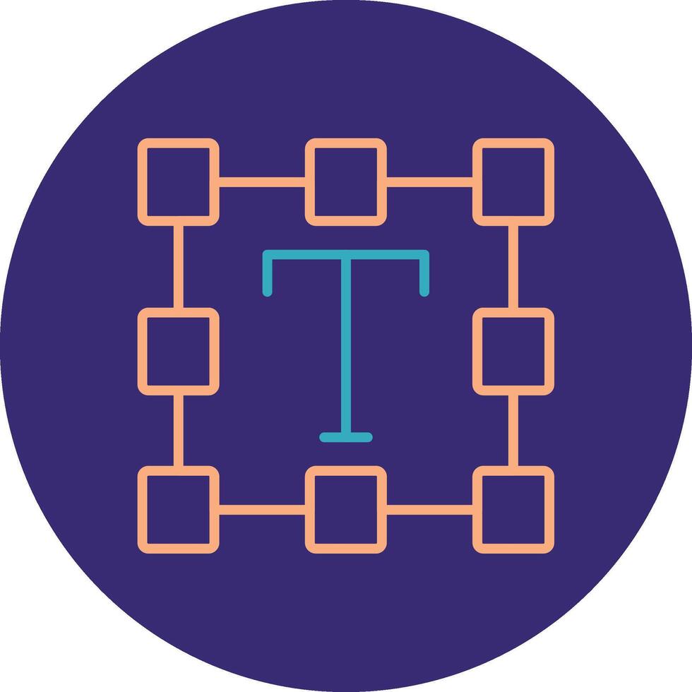 Typographic Line Two Color Circle Icon vector