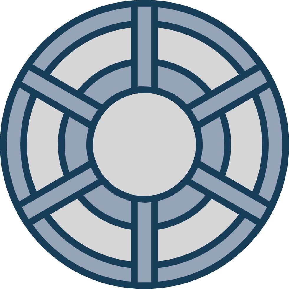 Color Wheel Line Filled Grey Icon vector