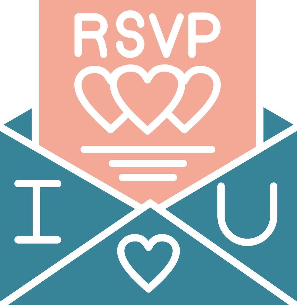 Rsvp Glyph Two Color Icon vector