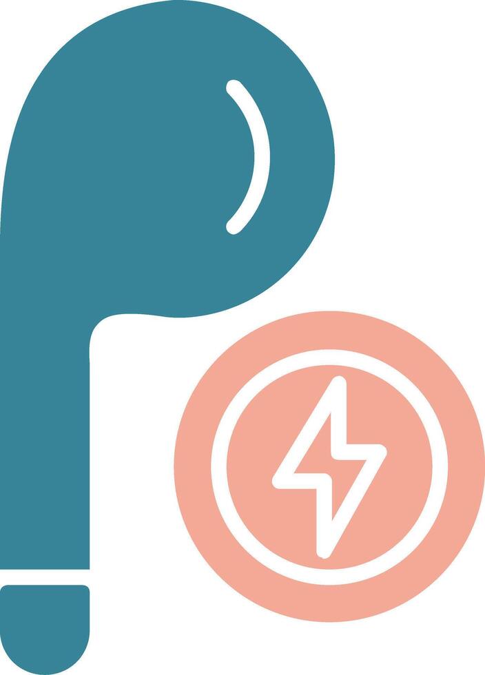 Earbud Glyph Two Color Icon vector