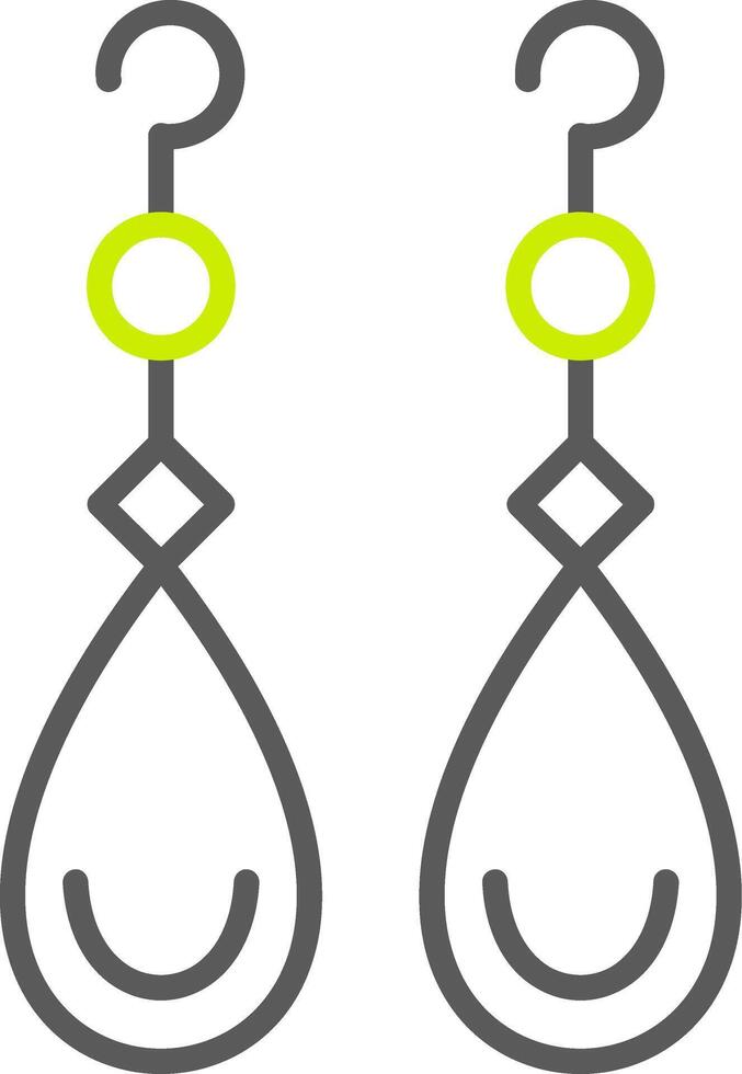 Earrings Line Two Color Icon vector