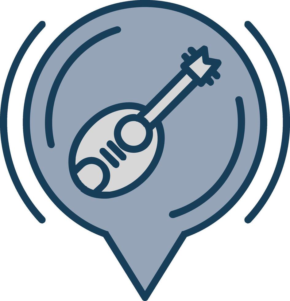 Guitar Line Filled Grey Icon vector