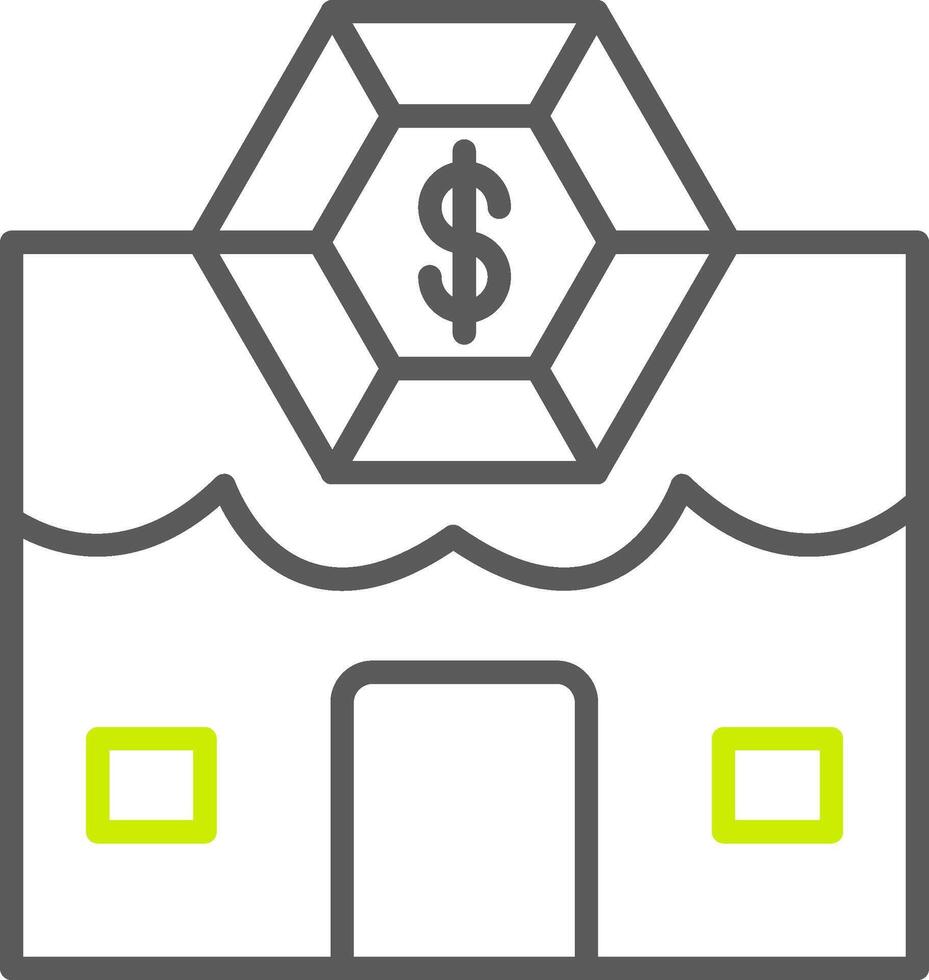 Pawn Shop Line Two Color Icon vector