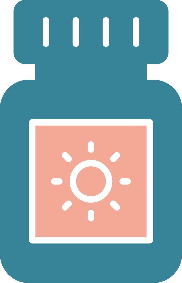Sun Block Glyph Two Color Icon vector