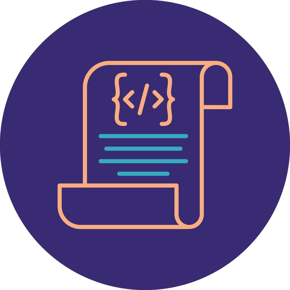 Script Line Two Color Circle Icon vector