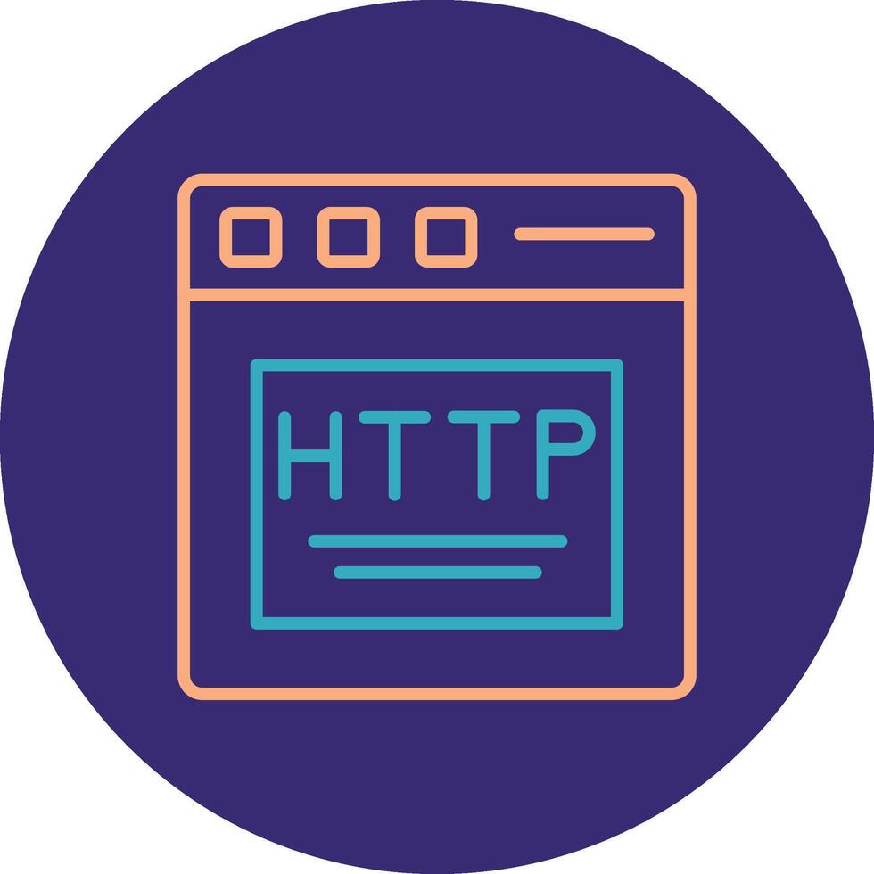 Http Line Two Color Circle Icon vector