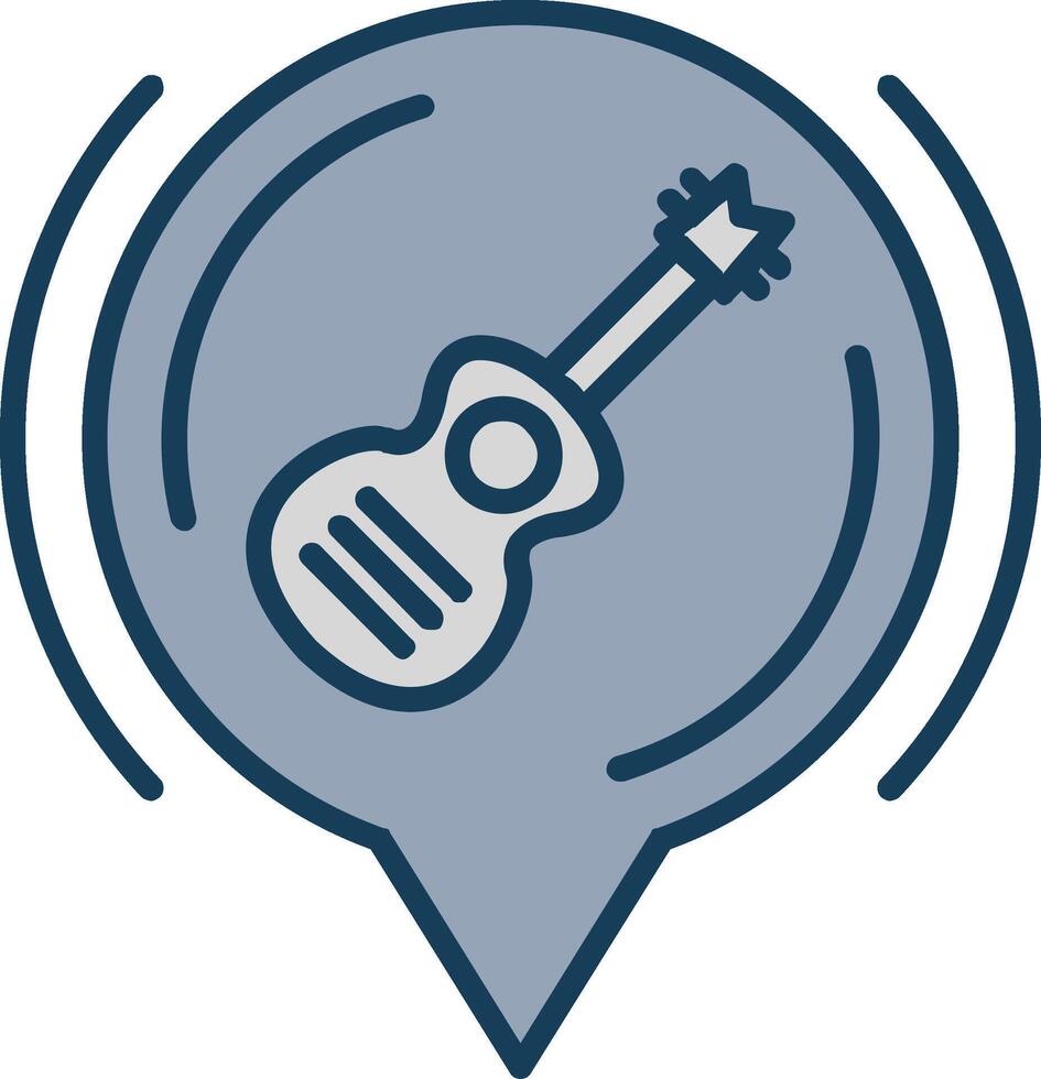 Guitar Line Filled Grey Icon vector