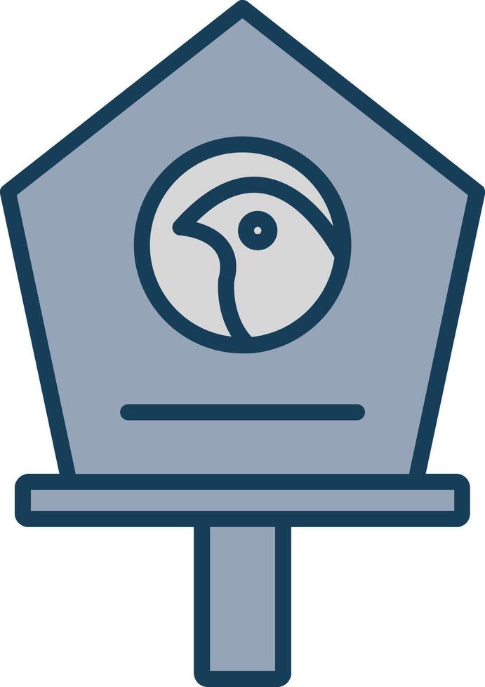 Bird House Line Filled Grey Icon vector